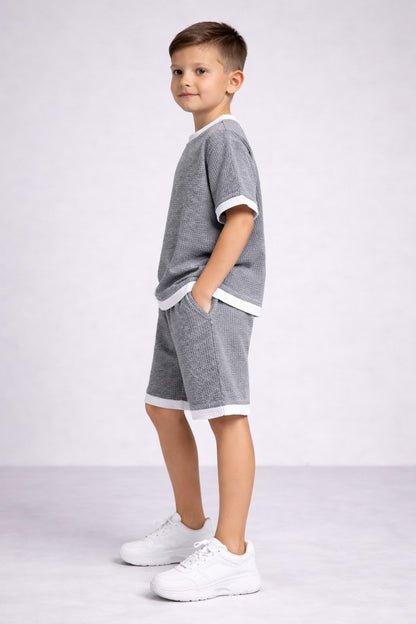 Cotton Blend Half sleeves Round T-shirt with shorts Co Ords