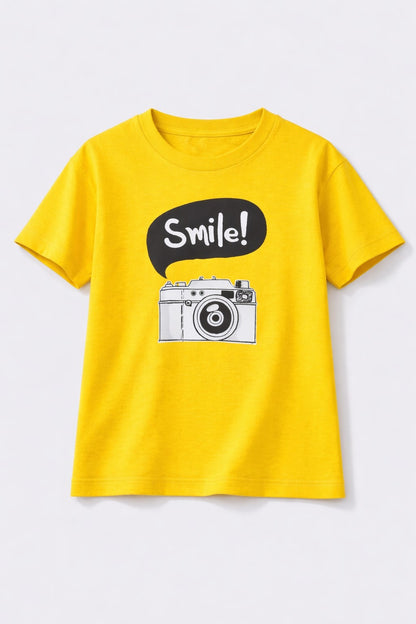 100% Cotton jersey Half Sleeves Camera Print T-Shirt