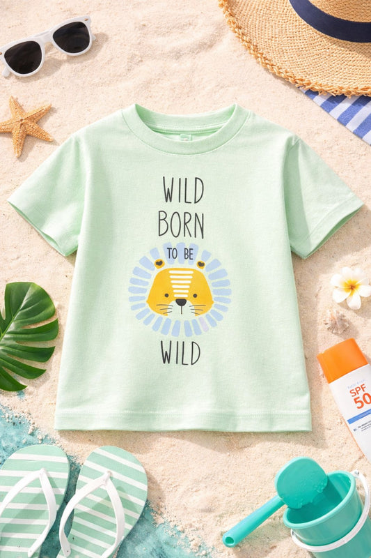 Cotton jersey Half Sleeves Wild Print T-Shirt