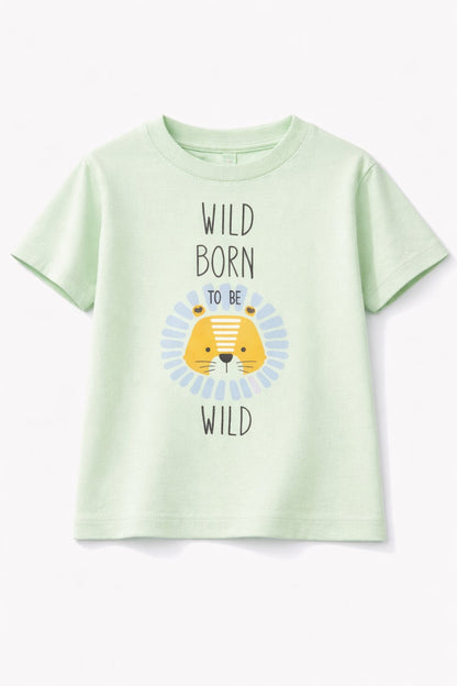 Cotton jersey Half Sleeves Wild Print T-Shirt
