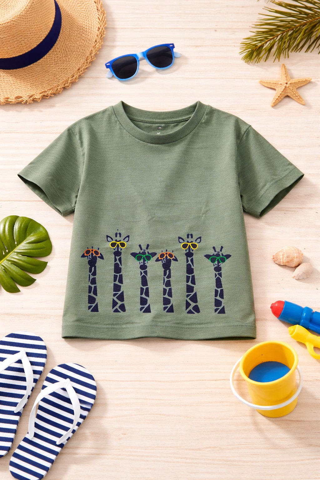 100% Cotton jersey Half sleeves Giraffe Print T-Shirt