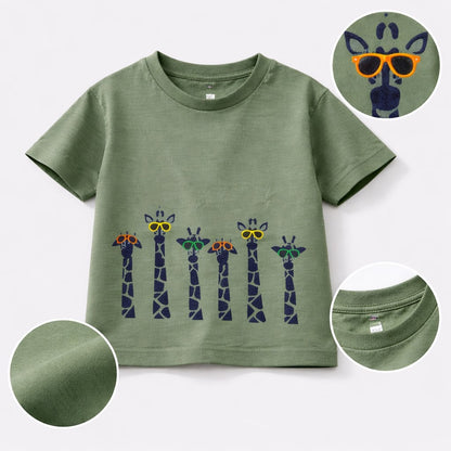 100% Cotton jersey Half sleeves Giraffe Print T-Shirt