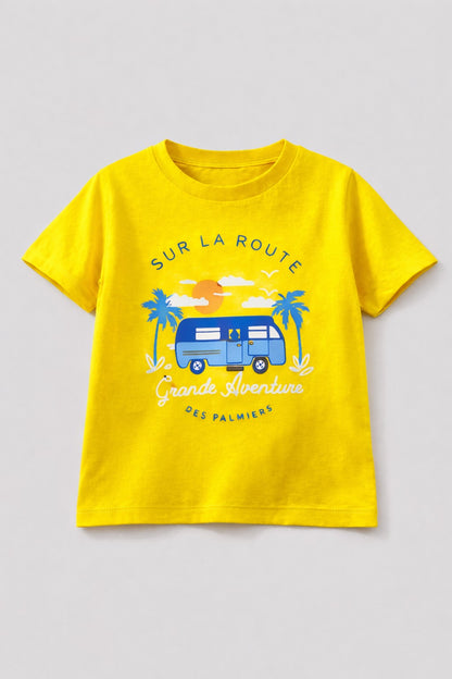 100% Cotton jersey Half sleeves Bus Print T-Shirt