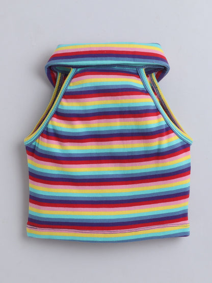 100% Cotton Rib Sleeveless Collar Tank Top