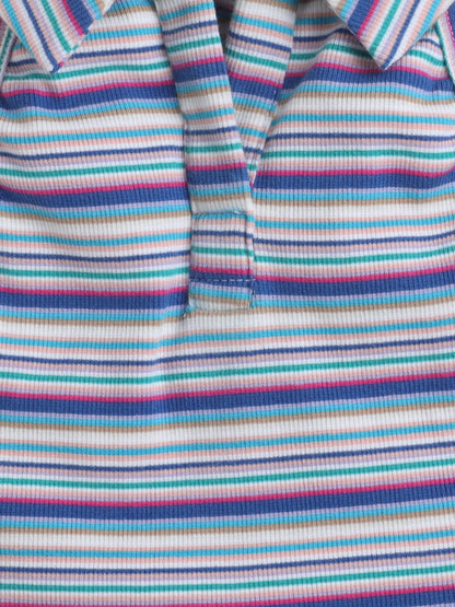 100% Cotton Rib Sleeveless Collar Tank Top