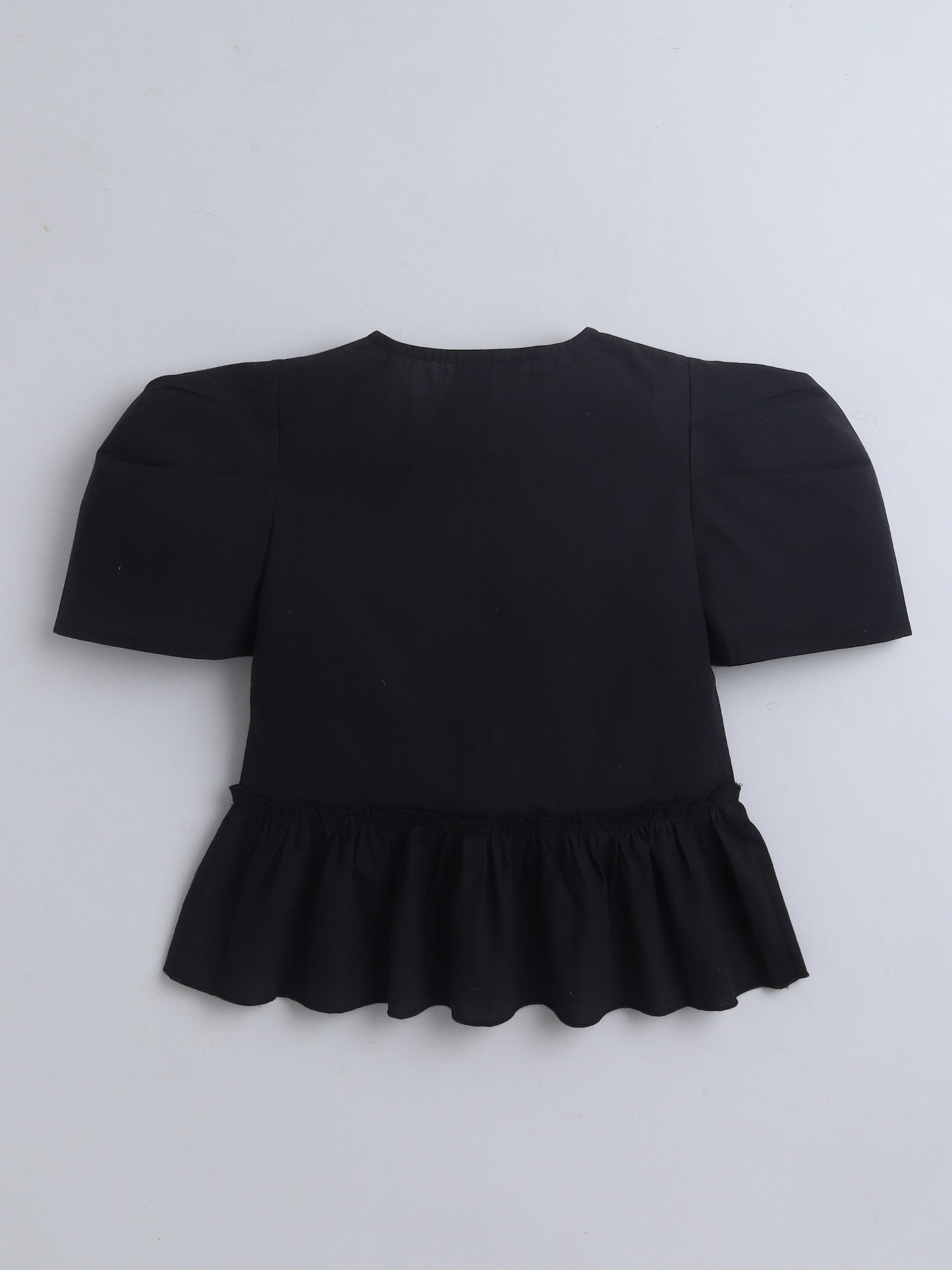 100% Cotton Short Sleeve Peplum Top