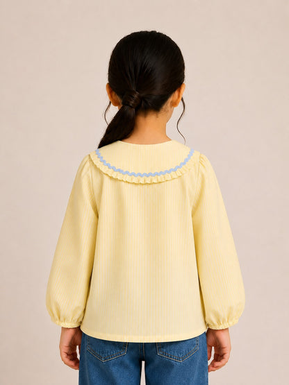 Aww Hunnie Cotton Full Sleeves Big Collar Front Open Shirt