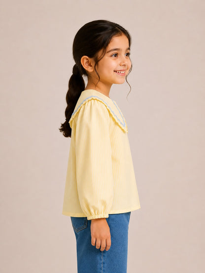 Aww Hunnie Cotton Full Sleeves Big Collar Front Open Shirt