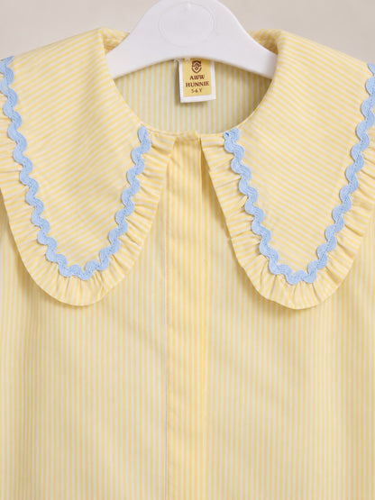 Aww Hunnie Cotton Full Sleeves Big Collar Front Open Shirt
