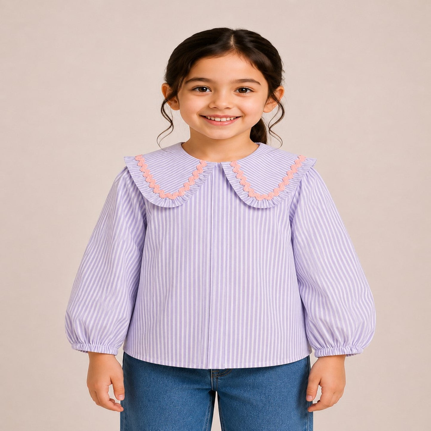 Aww Hunnie Cotton Full Sleeves Big Collar Front Open Shirt