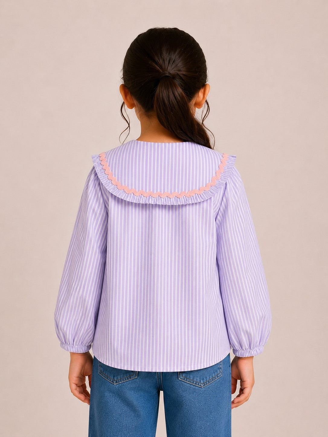 Aww Hunnie Cotton Full Sleeves Big Collar Front Open Shirt