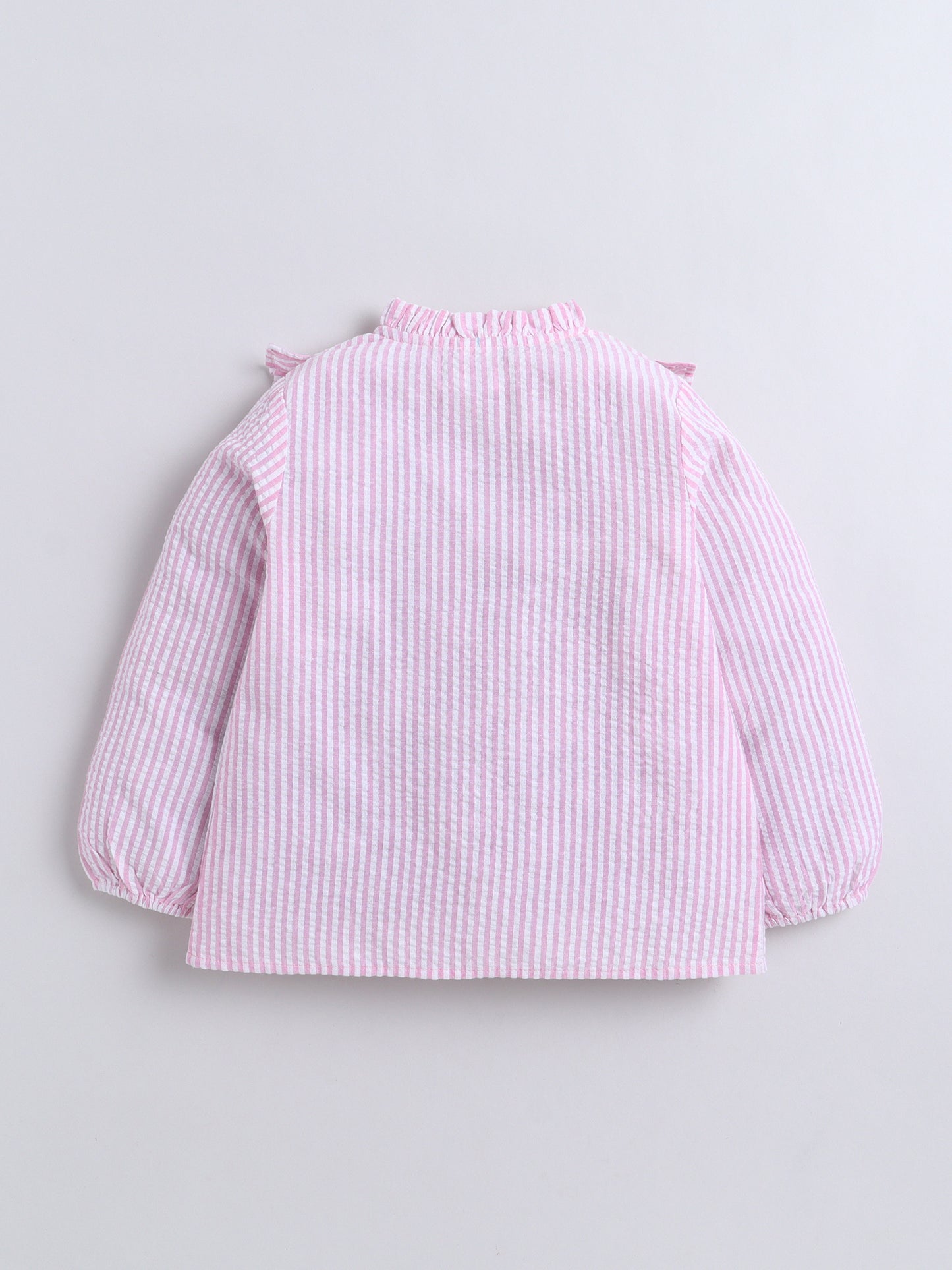 Aww Hunnie 100% Cotton Full Sleeves Stripes Front Open Shirt