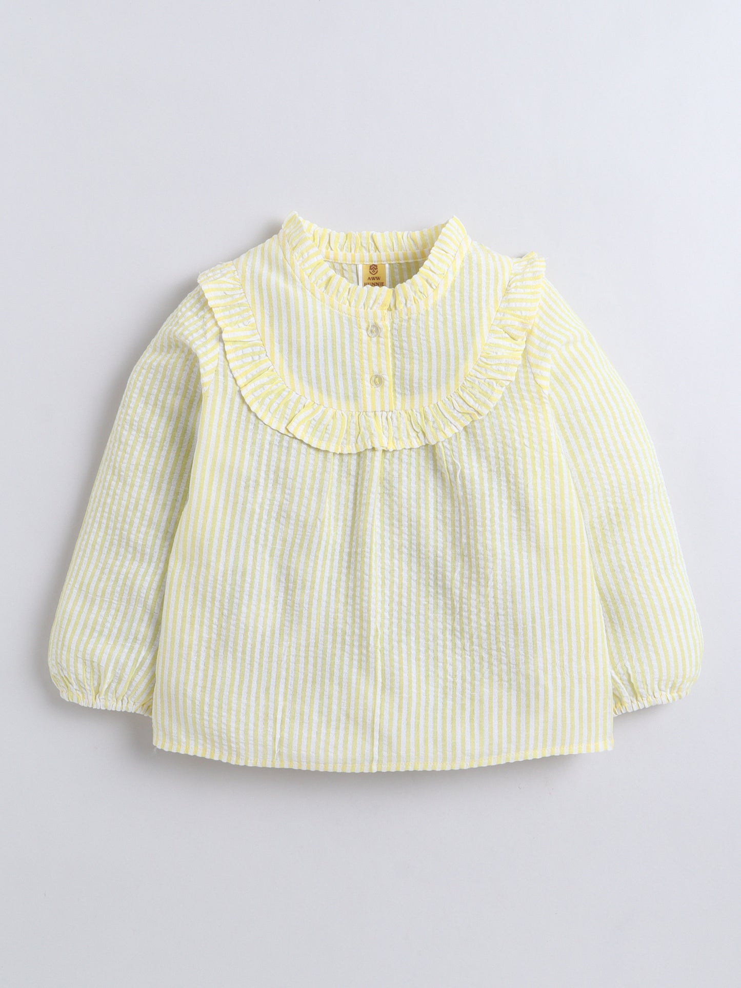 Aww Hunnie 100% Cotton Full Sleeves Stripes Front Open Shirt