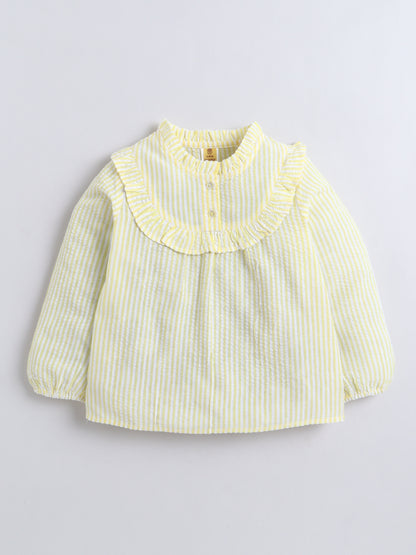 Aww Hunnie 100% Cotton Full Sleeves Stripes Front Open Shirt