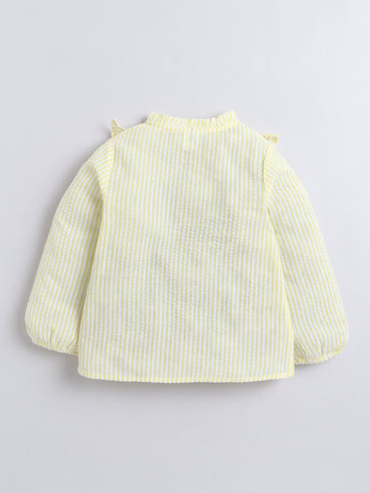 Aww Hunnie 100% Cotton Full Sleeves Stripes Front Open Shirt