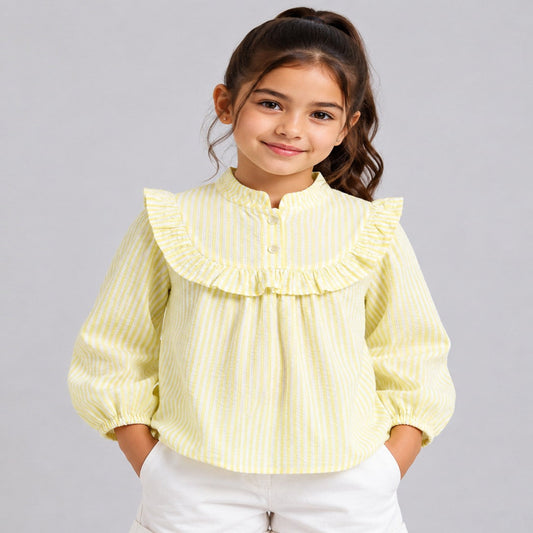 Aww Hunnie 100% Cotton Full Sleeves Stripes Front Open Shirt