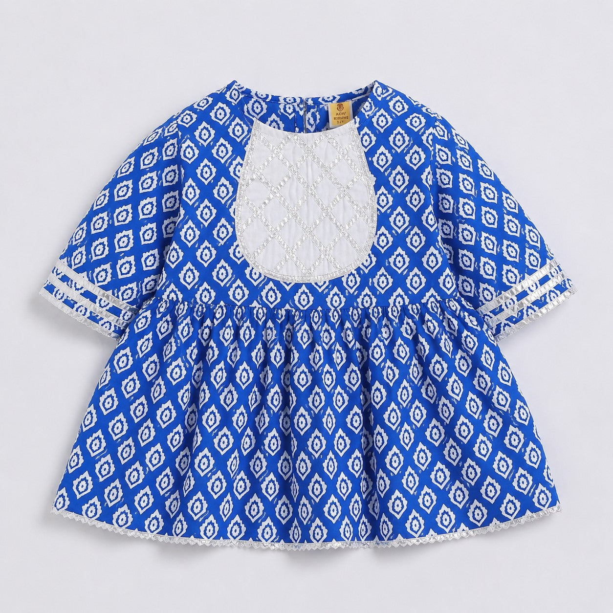 Aww Hunnie 100% Cotton Half Sleeves Kurti With Sharara And Net Dupatta