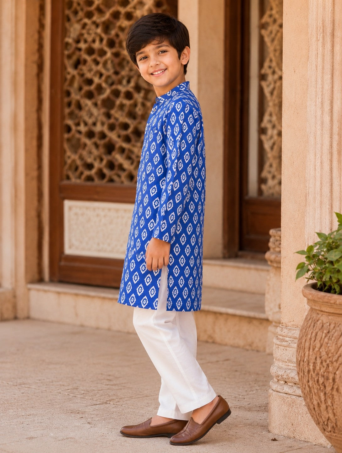 Aww Hunnie 100% Cotton Full sleeves Boys Kurta Pajama