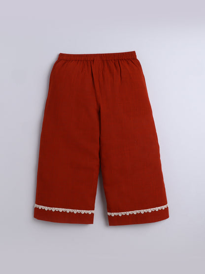 Cotton Slub Full Sleeves Front Button Top With 2 Front Pocket Bottom Co-ord set
