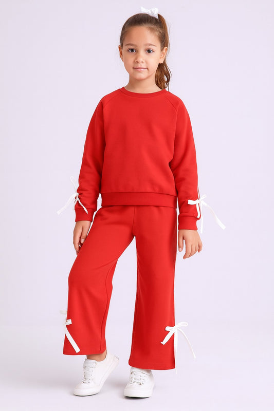 Cotton Terry Full Sleeves Side White Stripe Jogger Set