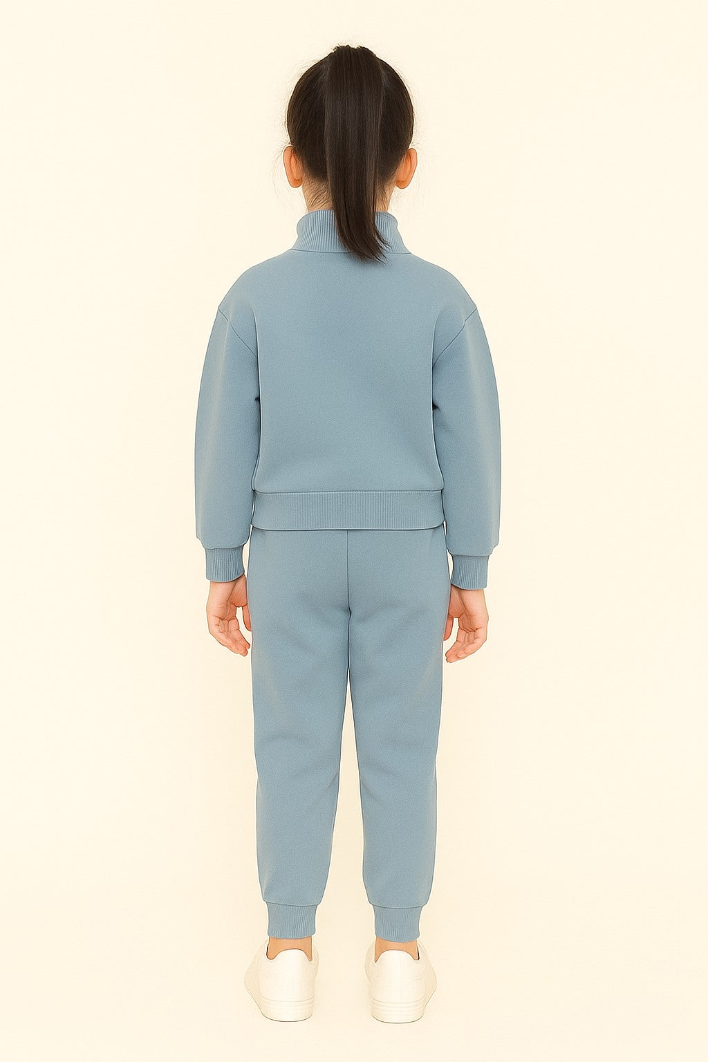 Cotton Terry Full Sleeves Collar Nack Zip Jogger Set