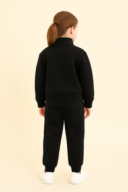 Cotton Terry Full Sleeves Collar Nack Zip Jogger Set