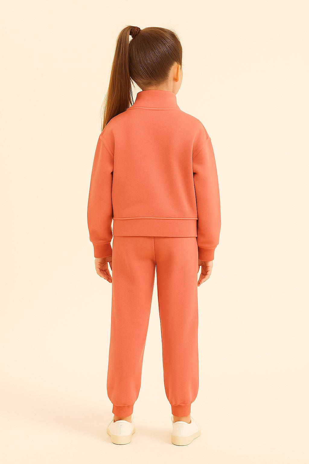 Cotton Terry Full Sleeves Collar Nack Zip Jogger Set