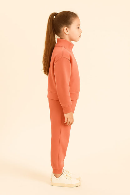 Cotton Terry Full Sleeves Collar Nack Zip Jogger Set