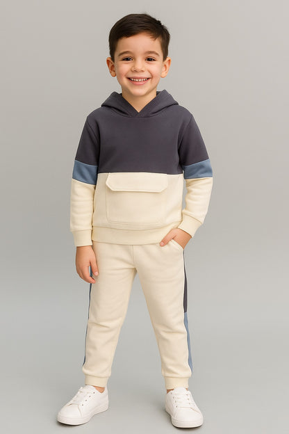 Cotton Terry Full Sleeves Huddy Front Pocket Jogger Set