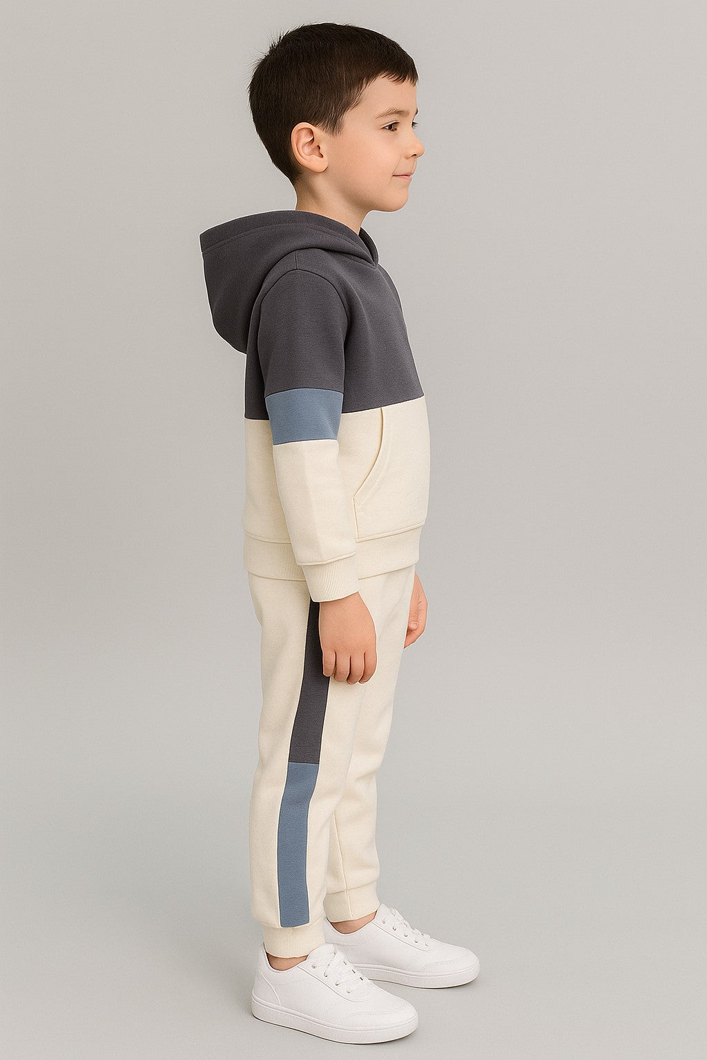 Cotton Terry Full Sleeves Huddy Front Pocket Jogger Set