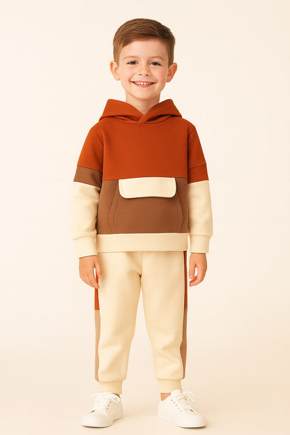 Cotton Terry Full Sleeves Huddy Front Pocket Jogger Set
