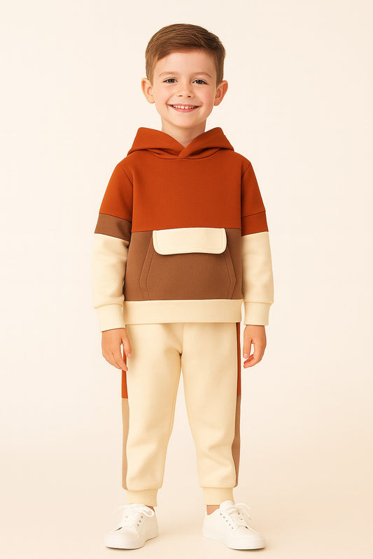 Cotton Terry Full Sleeves Huddy Front Pocket Jogger Set