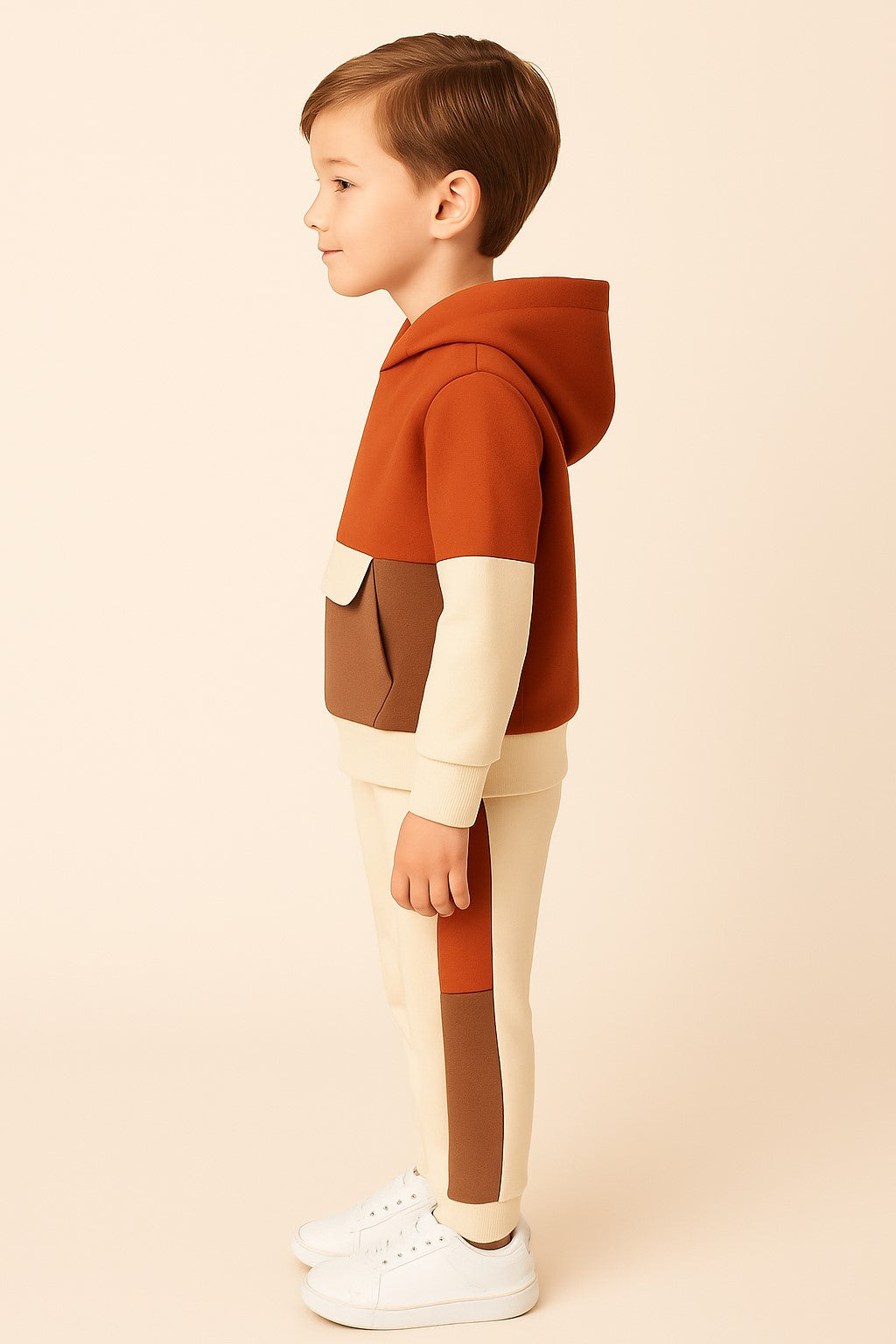 Cotton Terry Full Sleeves Huddy Front Pocket Jogger Set