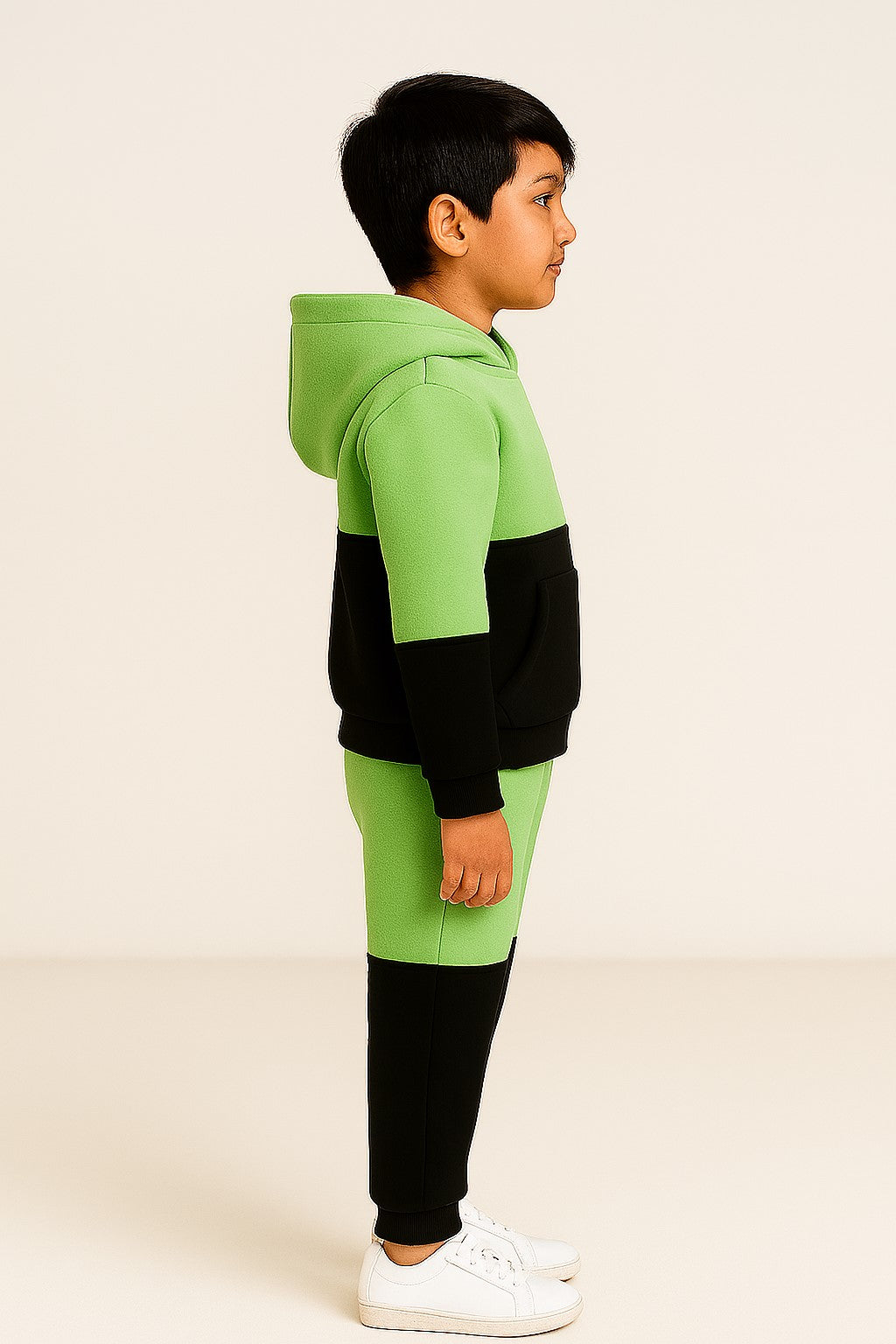Cotton Fleece Full Sleeves Front Open Zipper Huddy Jogger Set