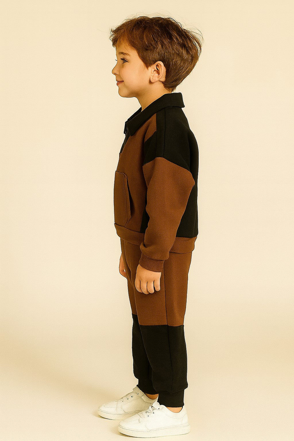 Cotton Fleece Full Sleeves Collar Zip Sweat shirt Jogger Set